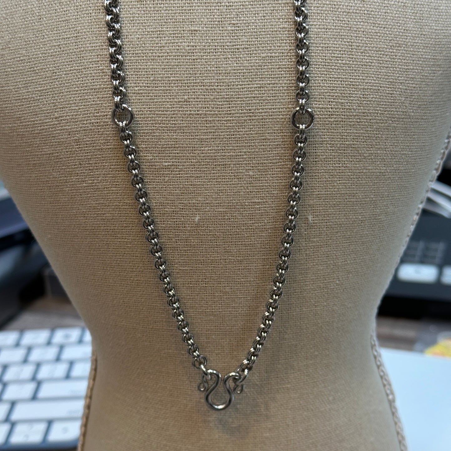 Ah Pook Stainless Necklace 30” 3 Attachments